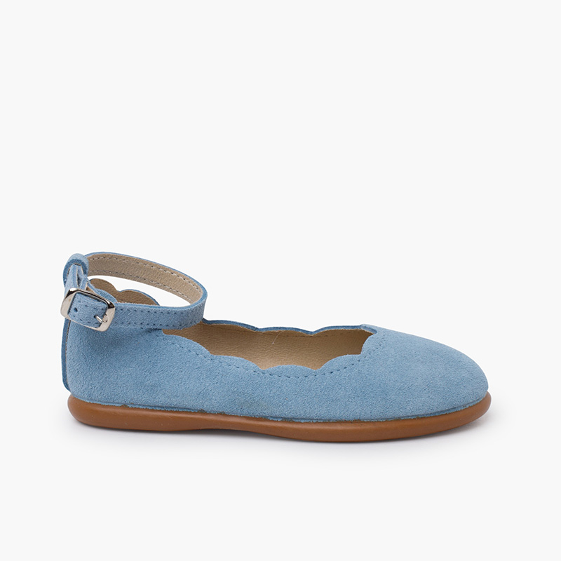 Sabrinas camurça pulseira detalhe ondas Azul