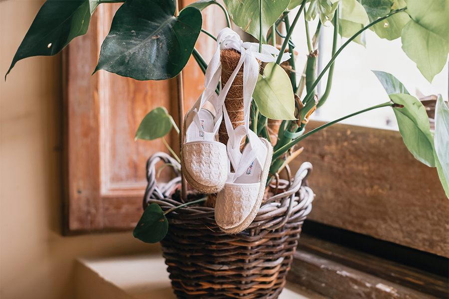 Alpercatas efeito trançado fitas