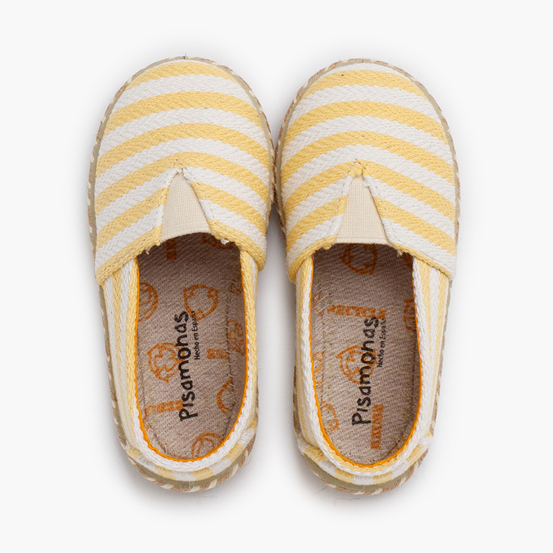 Alpercatas riscas tipo camping com elástico Amarelo