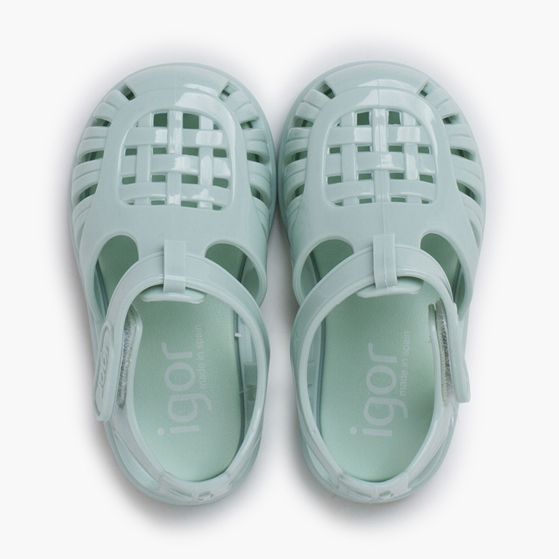 Sandálias de borracha glossy tira aderente Menta