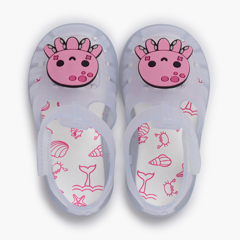 Sandálias de borracha polvo fecho aderente Rosa