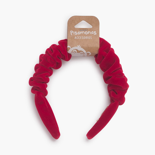 Bandolete veludo tipo scrunchie Vermelho