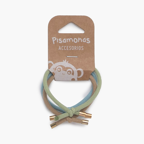 Elásticos lisos para o cabelo Azul/Bege/Verde