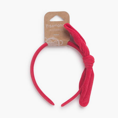 Bandolete laço lateral micro-bombazine Vermelho