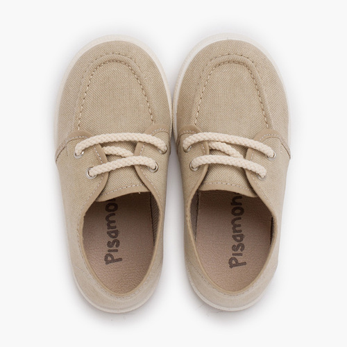 Sapatos de vela lona eco sola branca Areia