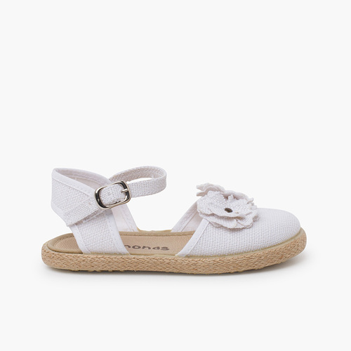 Alpercatas flores fivela fina Branco