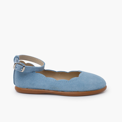 Sabrinas camurça pulseira detalhe ondas Azul