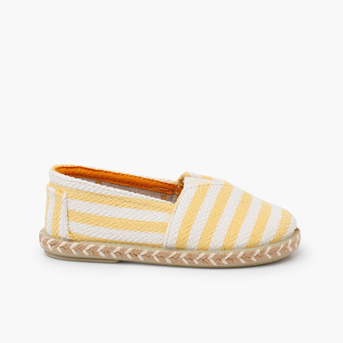 Alpercatas riscas tipo camping com elástico Amarelo