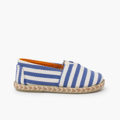 Alpercatas riscas tipo camping com elástico Azul
