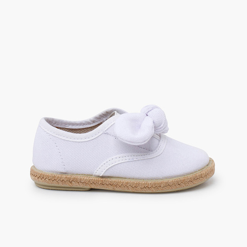 Sapatilhas laço sola juta Branco