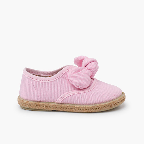 Sapatilhas laço sola juta Rosa
