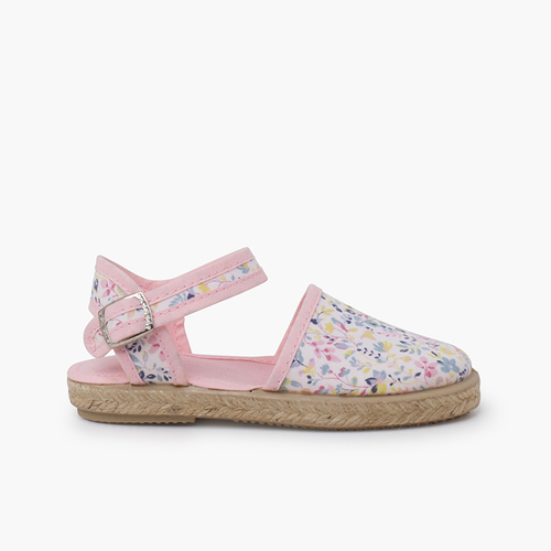 Alpercatas de flores com fivela Rosa