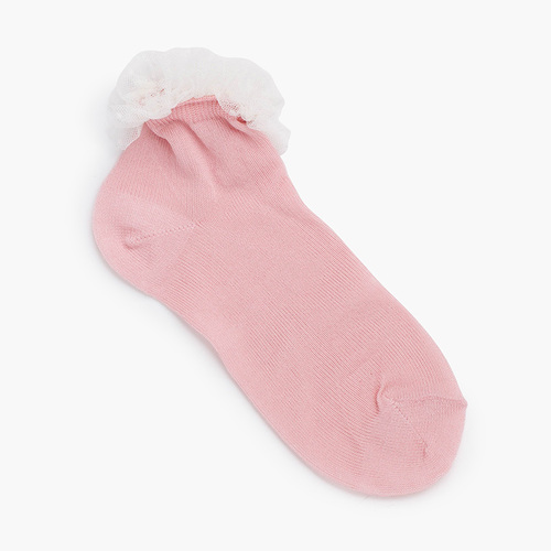 Meias curtas punho plumeti Rosa Pálido
