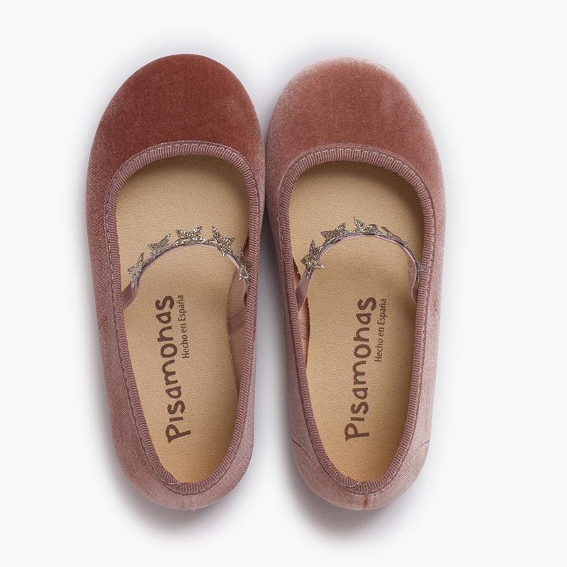 Merceditas veludo elástico estrelinhas Maquilhagem