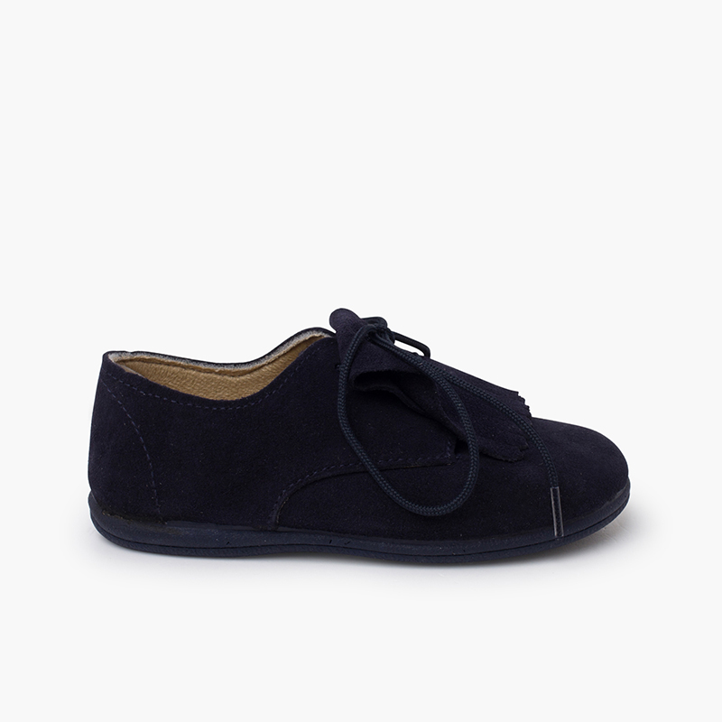 Bluchers camurça lingueta franjas Azul Marinho