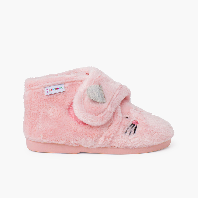 Pantufas bota animais pelinho Rosa