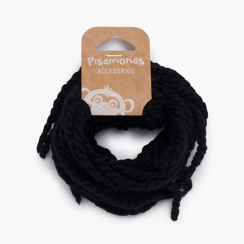 Cordões finos lã para o cabelo Preto