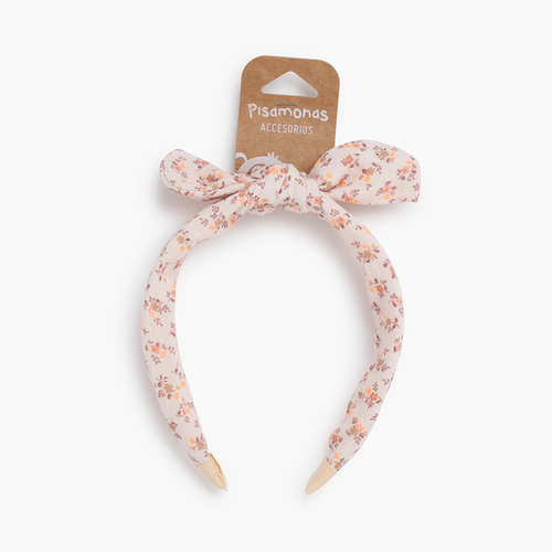 Bandolete laço flores liberty Pêssego