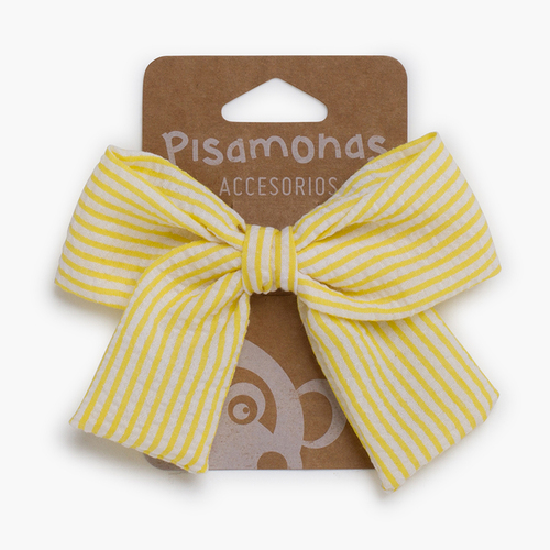 Laço às riscas bico-de-pato Amarelo