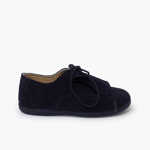 Bluchers camurça lingueta franjas Azul Marinho