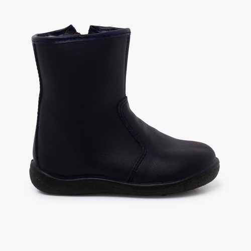 Botas lisas pele lavável crianças Azul Marinho