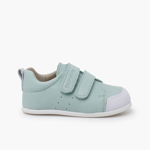 Sapatilhas suaves pele duplo fecho aderente Verde Menta