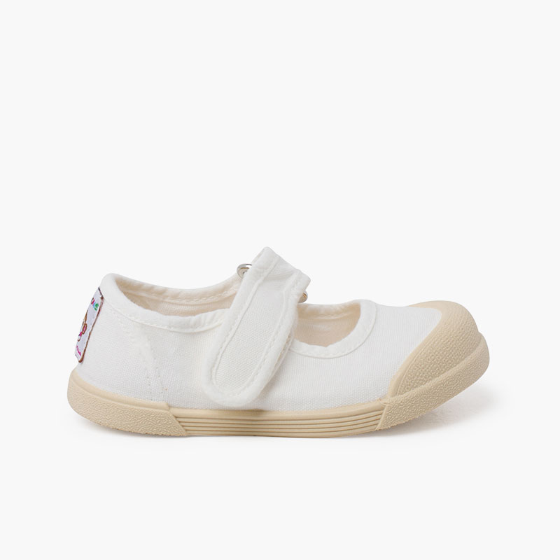 Merceditas barefoot lona maleáveis Branco