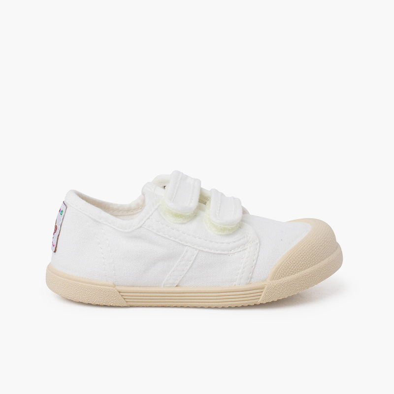 Sapatilhas biqueira barefoot fecho aderente Branco