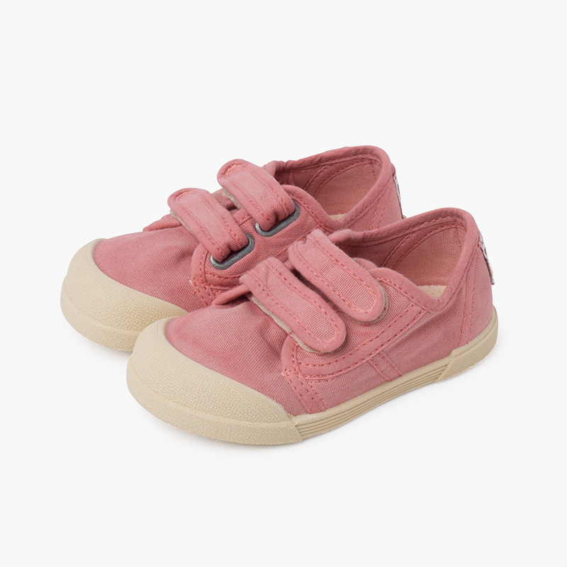 Sapatilhas biqueira barefoot fecho aderente Rosa Velho