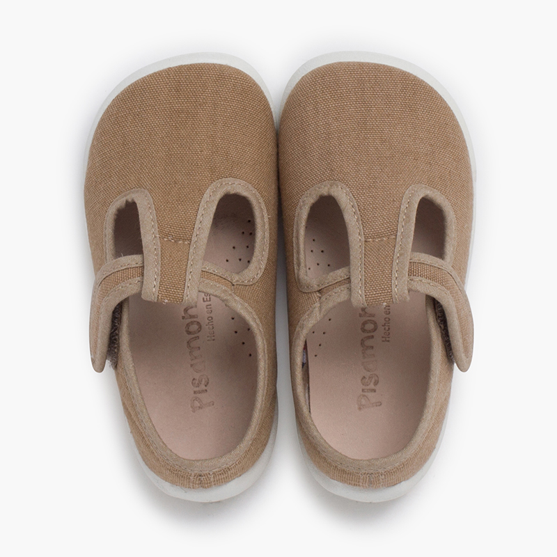 Pepitos barefoot tira aderente sola branca Areia