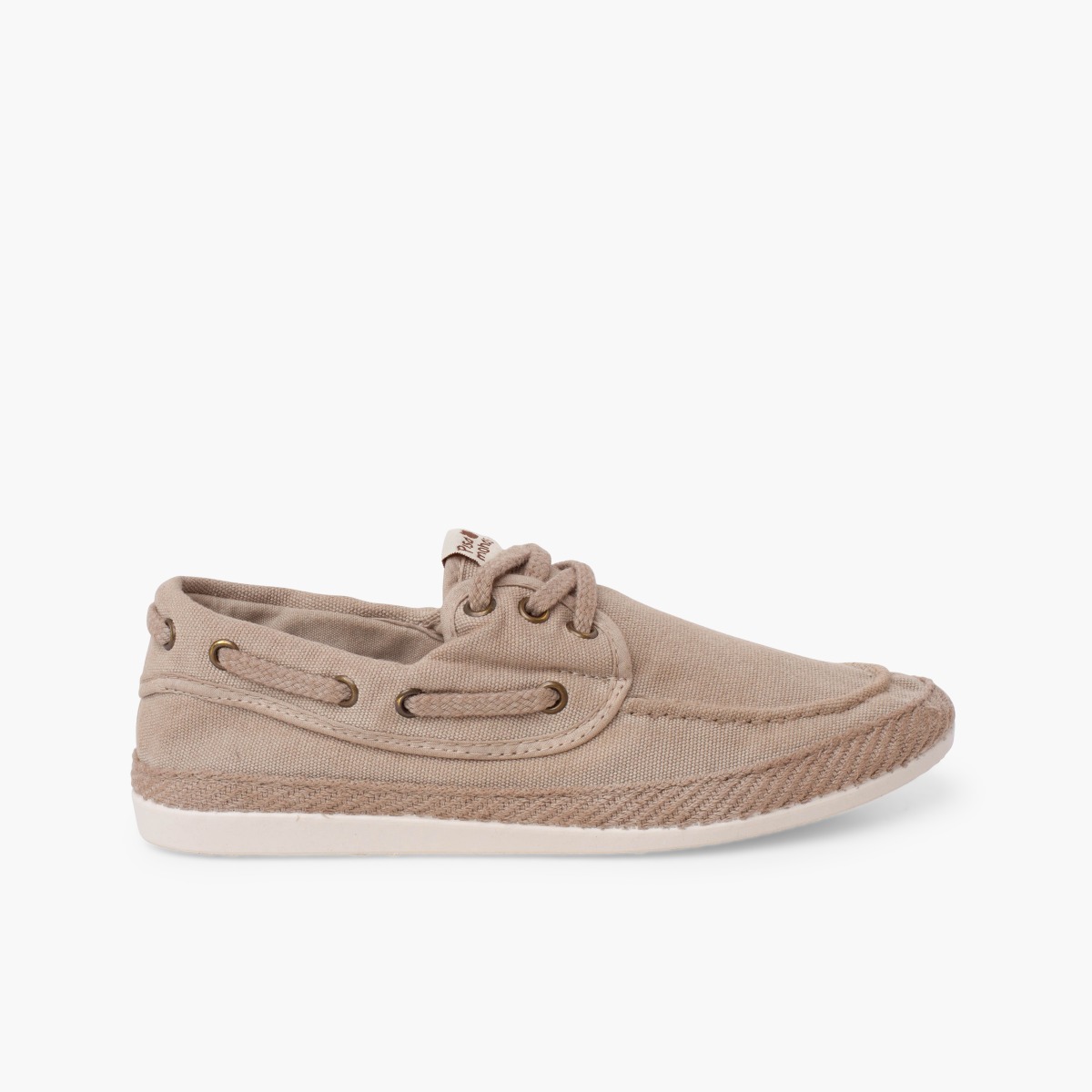 Sapatos vela casual tamanhos altos lona lavada Taupe