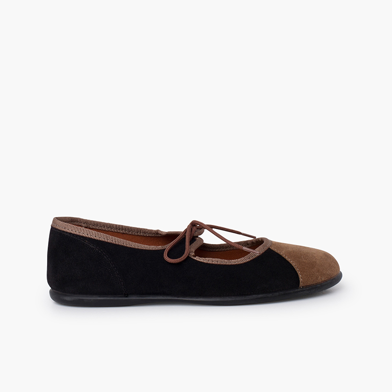 Merceditas bicolor laço fino Preto