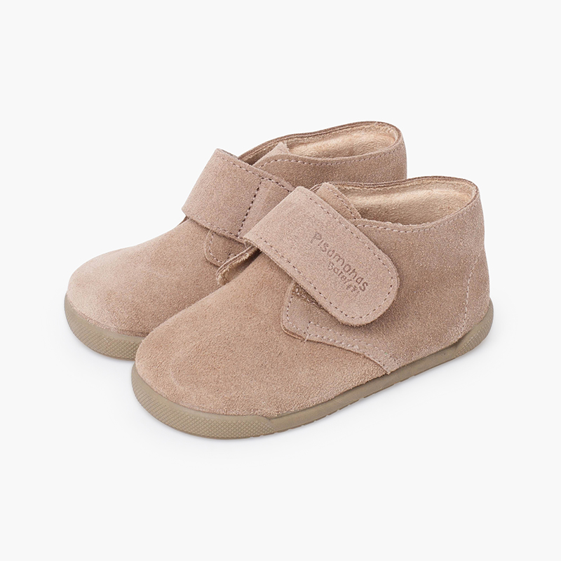 Botas barefoot camurça fecho aderente Areia