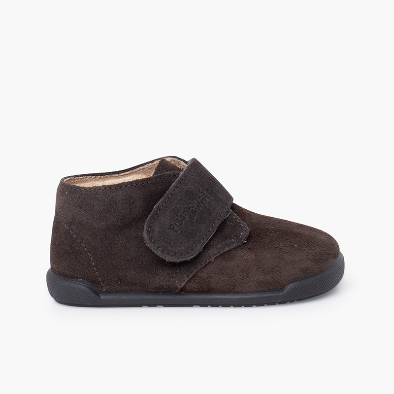 Botas barefoot camurça fecho aderente Cinzento