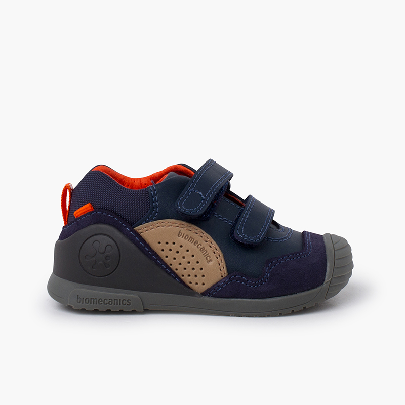 Sneakers Biomecanics pele e camurça Azul Marinho