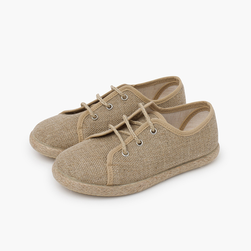 Bluchers crianças linho atacadores juta Natural