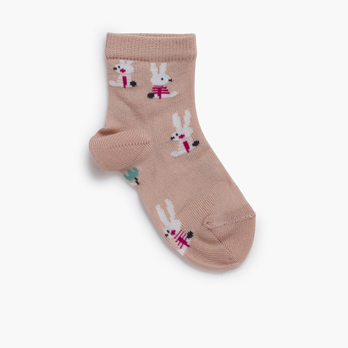Meias curtas coelhinhos Rosa Pó