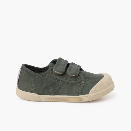 Sapatilhas biqueira barefoot fecho aderente Verde Musgo