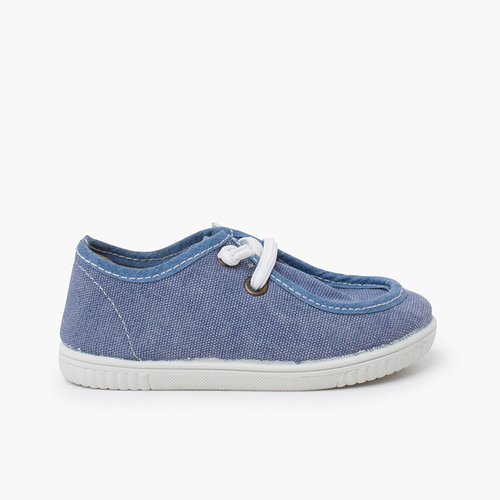 Sapatos vela wallaby sola fina atacadores elásticos Azul Jeans