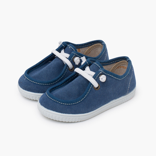 Sapatos vela wallaby sola fina atacadores elásticos Azul Marinho
