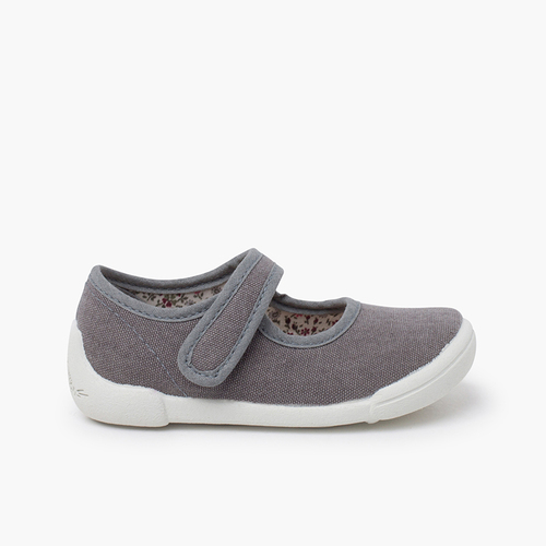 Merceditas barefoot tira aderente sola branca Cinzento