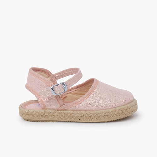 Alpercatas brilhantes com fivela Rosa