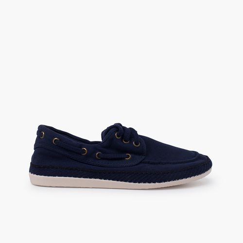 Sapatos vela casual tamanhos altos lona lavada Azul Marinho