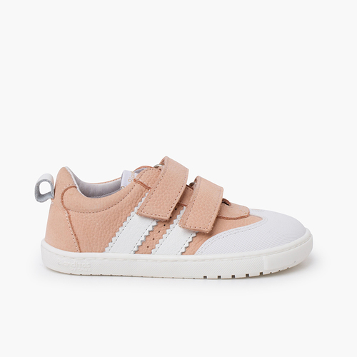 Sapatilhas Blanditos riscas laterais tamanhos grandes Rosa e Branco