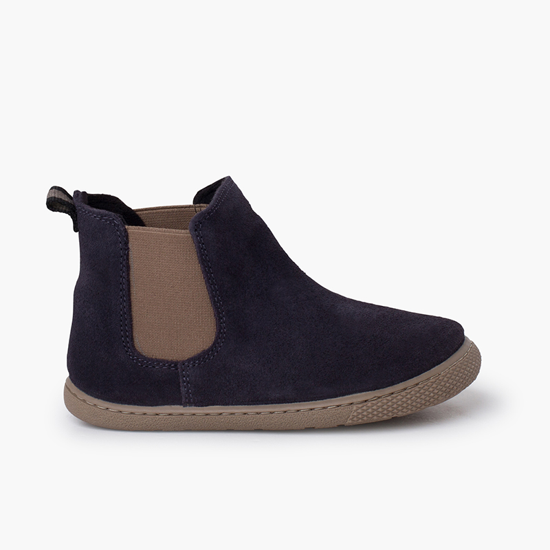Botas barefoot camurça tipo chelsea Azul Marinho
