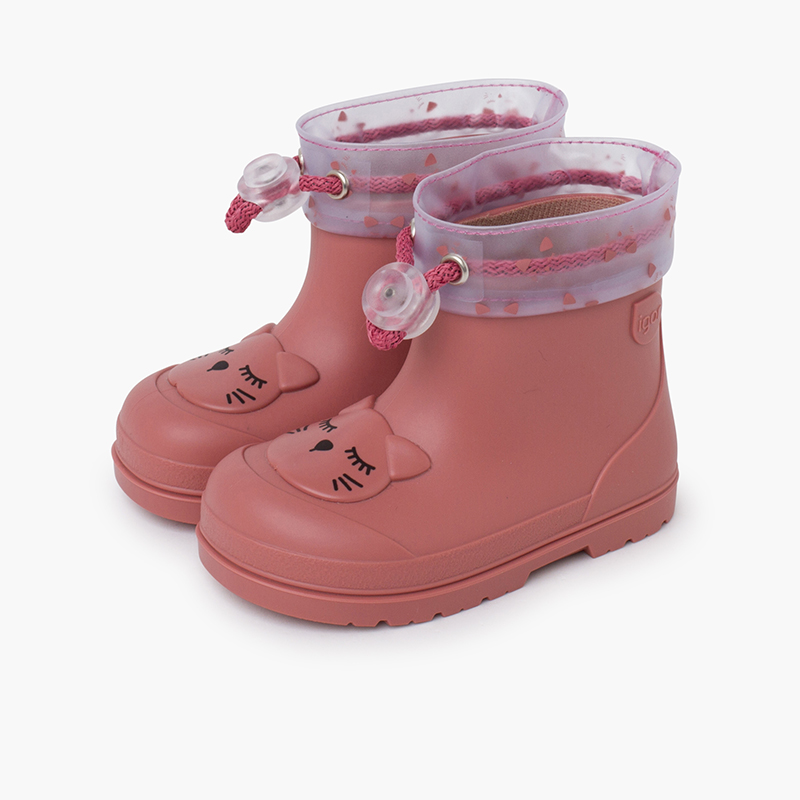 Botins galocha ajustáveis gatinho barefoot Rosa