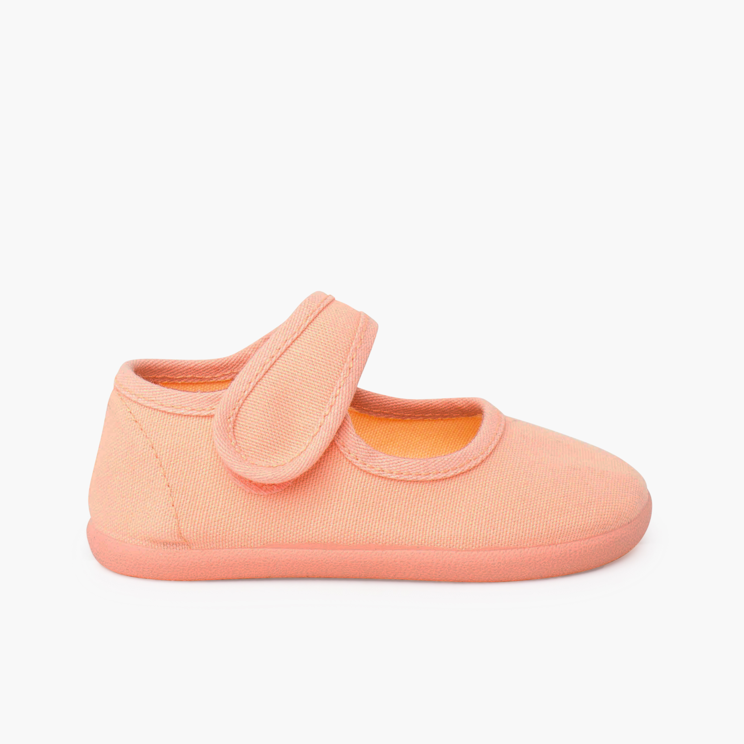 Merceditas barefoot lona fecho largo Tangerina