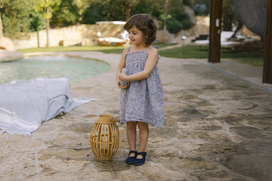 Merceditas barefoot lona fecho largo