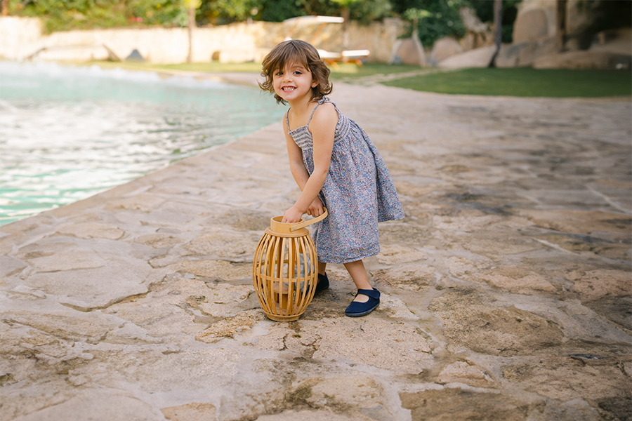 Merceditas barefoot lona fecho largo