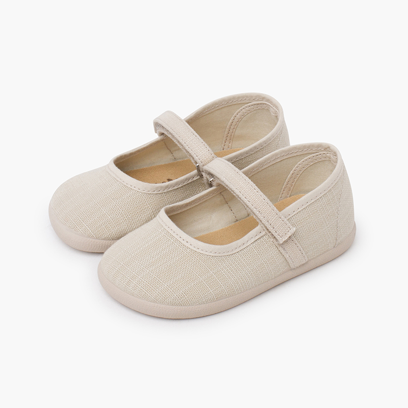 Merceditas barefoot linho leve fecho aderente Cru